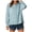 Blue, variant on Gauze Shirts for Women 3/4 Sleeve Flowy Boho Tops Dressy Casual Button Down Peasant Blouses Embroidery Pullover Tunics