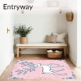 thumbnail image 3 of ODIKA 6'x9' Machine Washable Non-Slip Area Rug, Whimsical Reindeer with Starburst and Flourish Motifs High Traffic Rug with Pad, Pink, 736051, 3 of 8