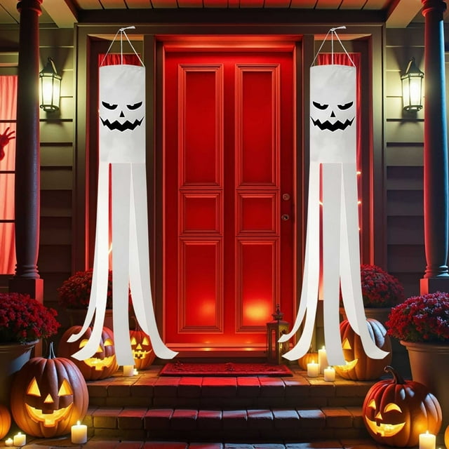 Halloween Ghost Windsock Halloween Ghost Decor Outdoor Halloween Decorations Hanging Ghosts Halloween Decor Halloween Decorations Gatherings Party Decorations Wind Bags Halloween Windpipe Flags