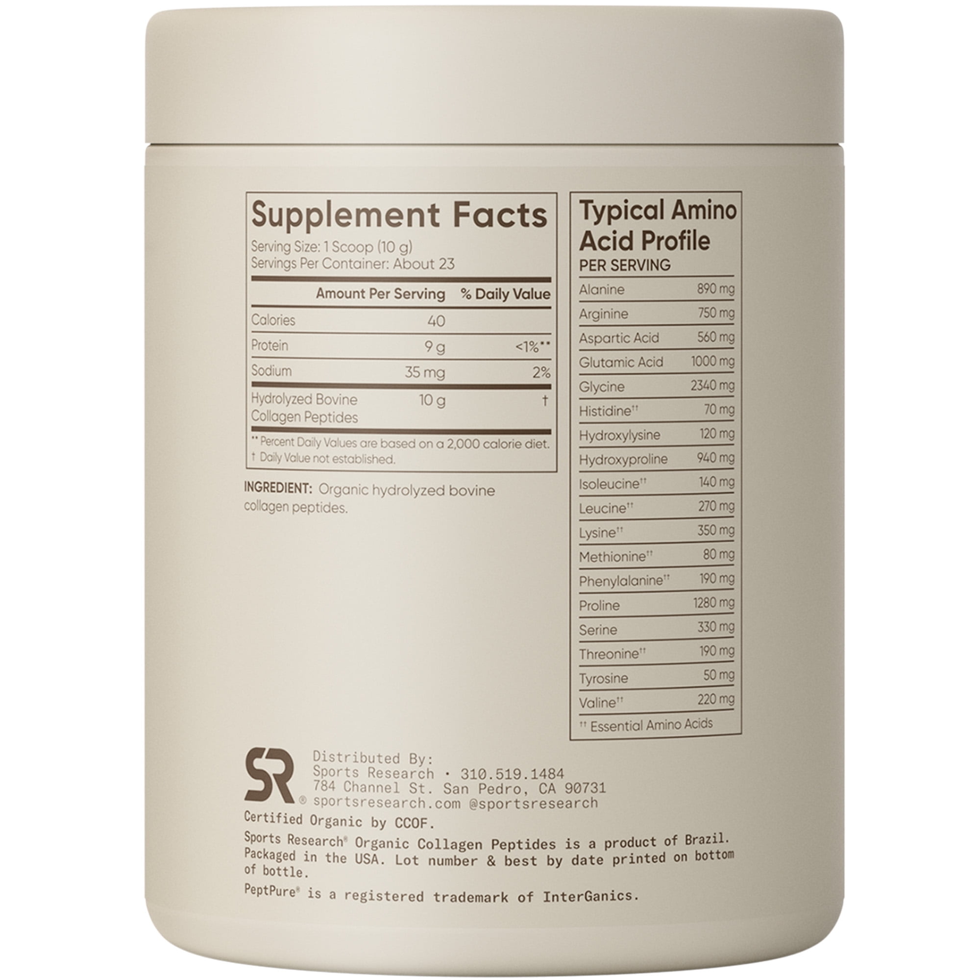 Sports Research Collagen Peptides Powder for Skin, Nails and Joints, Unflavored, 8oz, 23 Servings