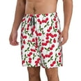 thumbnail image 2 of KLL Cherry_1 Men's Casual Summer Beach Shorts Hawaiian Shorts with Pockets-X-Large, 2 of 5