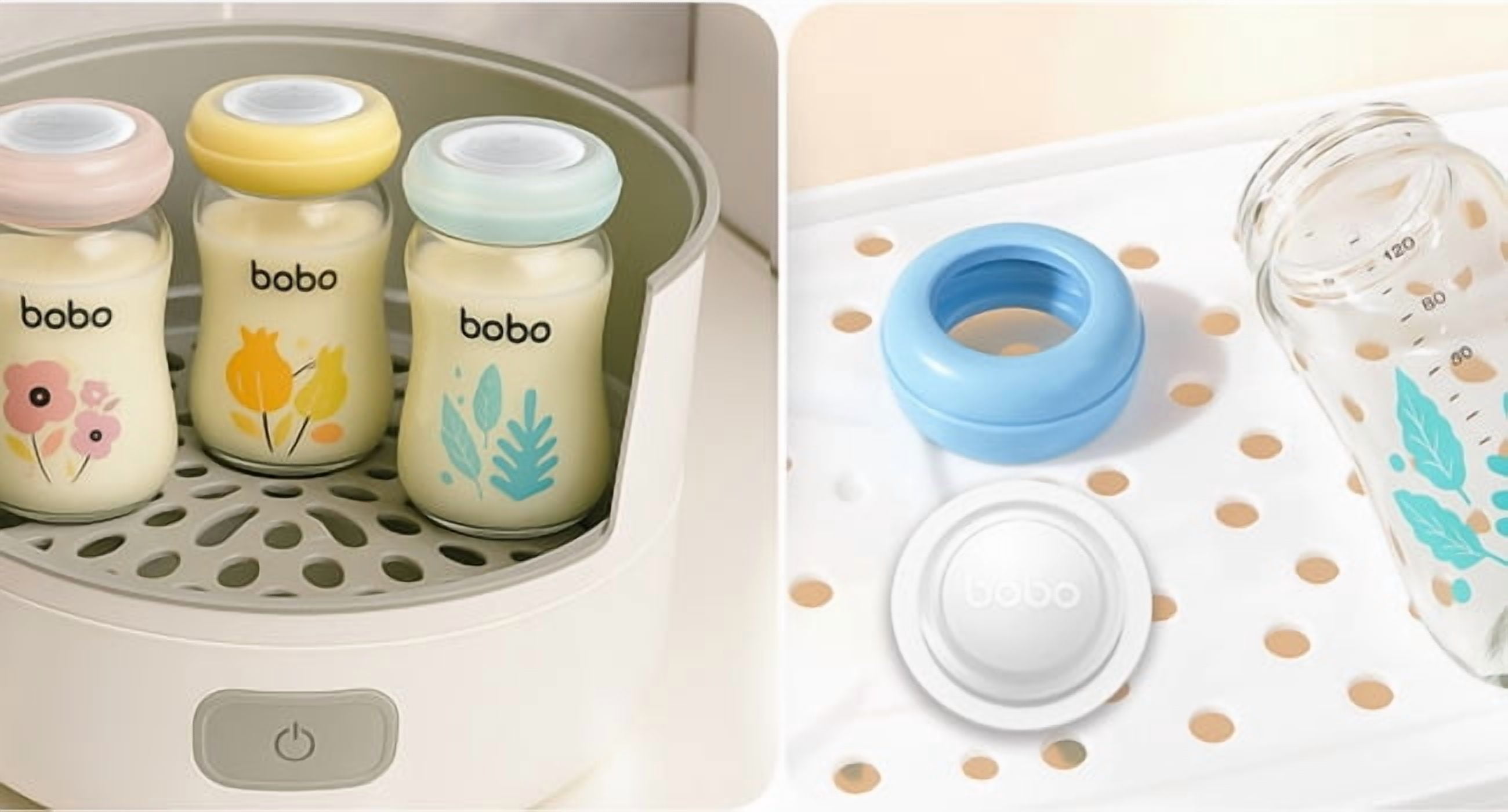 YOHKOH 5.4oz Glass Breast Milk Storage Bottles,Portable,BPA-Free,4Pk,Green