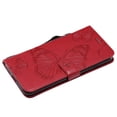 thumbnail image 5 of iPhone 7 Plus/ 8 Plus Wallet case,  Pretty Retro Embossed Butterfly Flower Design PU Leather Book Style Wallet Flip Case Cover for Apple iPhone 7 Plus and iPhone 8 Plus, Red, 5 of 10