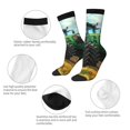 thumbnail image 4 of Honeii Green Tractor Field Print Adult Socks,Crew Socks,Casual Calf Socks,Daily Wear Socks for Men & Women, Perfect for Sports, Casual and Everyday Use, 4 of 6