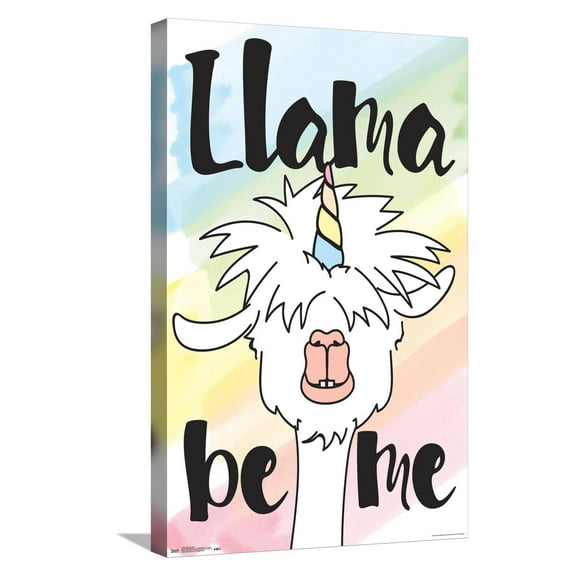 Inspiring Llama - Llama be me Canvas Wall Poster, 14.725" x 22.375"