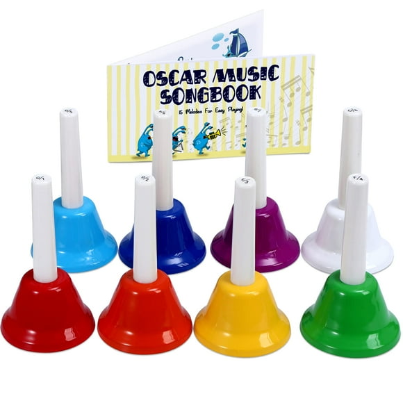 Hand Bells MINIARTIS Oscar Edition de 8 notas para niños con 15 cancioneros
