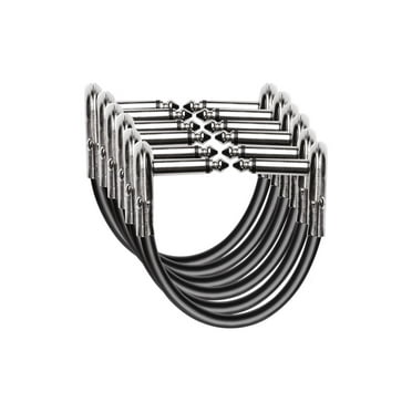 Monoprice Low Profile 6in Guitar Effects Pedal and Pedalboard Patch Cable (6-Pack) Right‑Angle 1/4 Inch TS, 24AWG Wire Gauge - Indio Series