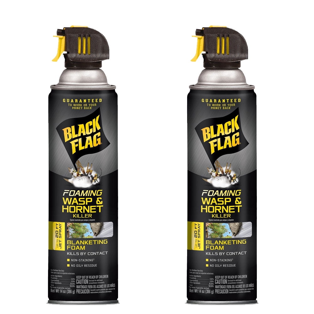 Black Flag Foaming Wasp And Hornet Killer Aerosol Spray, 14 Ounces, 2 Pack
