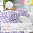 thumbnail image 3 of Purple Bedding 3 Piece Duvet Cover Set Full Size, Country French Rustic Buffalo Plaid Modern Art Soft Microfiber Comforter Cover with Zipper Closure & Pillowcases, Wrinkle & FadeResistant Quilt Cover, 3 of 9