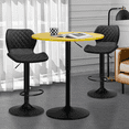 thumbnail image 4 of Magshion Set of 3 Bar Dining and Chair Set, 31.5" Pub Table Sturdy Base Bistro Table and Counter Height Barstools for Restaurant, Black/Yellow, 4 of 12
