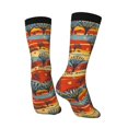 thumbnail image 5 of Uemuo Vibrant Autumn Forest Hues Pattern Women's Crew Socks, Soft Durable Breathable Moisture-Wicking with Odor Control Cotton socks, 5 of 9