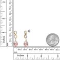 thumbnail image 6 of Gem Stone King 925 Silver and 10K Yellow Gold Peach Nano Morganite and White Lab Grown Diamond Drop Dangle Earrings for Women | 4.83 Cttw | Gemstone October Birthstone | Oval 10X8MM, 6 of 6