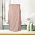 thumbnail image 2 of Toalla de baño a rayas finas, absorbente, suave, rosa, 27,8 "de longitud para baño con botón ajustable, 1 ud., 2 of 7