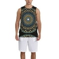 thumbnail image 4 of Gaeub Dot Mandala Men's Mesh Basketball Jersey, Quick-Drying Sleeveless Top S-4XL, Loose Muscle Tank Top -4X-Large, 4 of 9