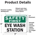 thumbnail image 2 of (2 Pack) Eye Wash Station OSHA Safety First Sign 7 Inch X 5 Inch Vinyl Label Decal Sticker Weather Resistant, UV Protected for Workplace, Business, and Construction Site, Made in the, 2 of 7