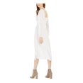 thumbnail image 2 of LEYDEN Womens Ivory Long Sleeve Square Neck Midi Dress Juniors Size: XL, 2 of 4
