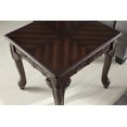 thumbnail image 4 of 22" Traditional Dark Cherry Wood End Table with Ornate Detailing and Claw Feet, Brown Accent Table for Living Room, 4 of 6