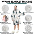 thumbnail image 5 of Wearable Oversized Blanket,Blue and Gold Christmas Tree Pattern Wearable Blanket Hoodie for Adults,Cozy Hooded Blankets with Super Pockets,Super Warm Fuzzy Pullover for Women & Men, 5 of 6