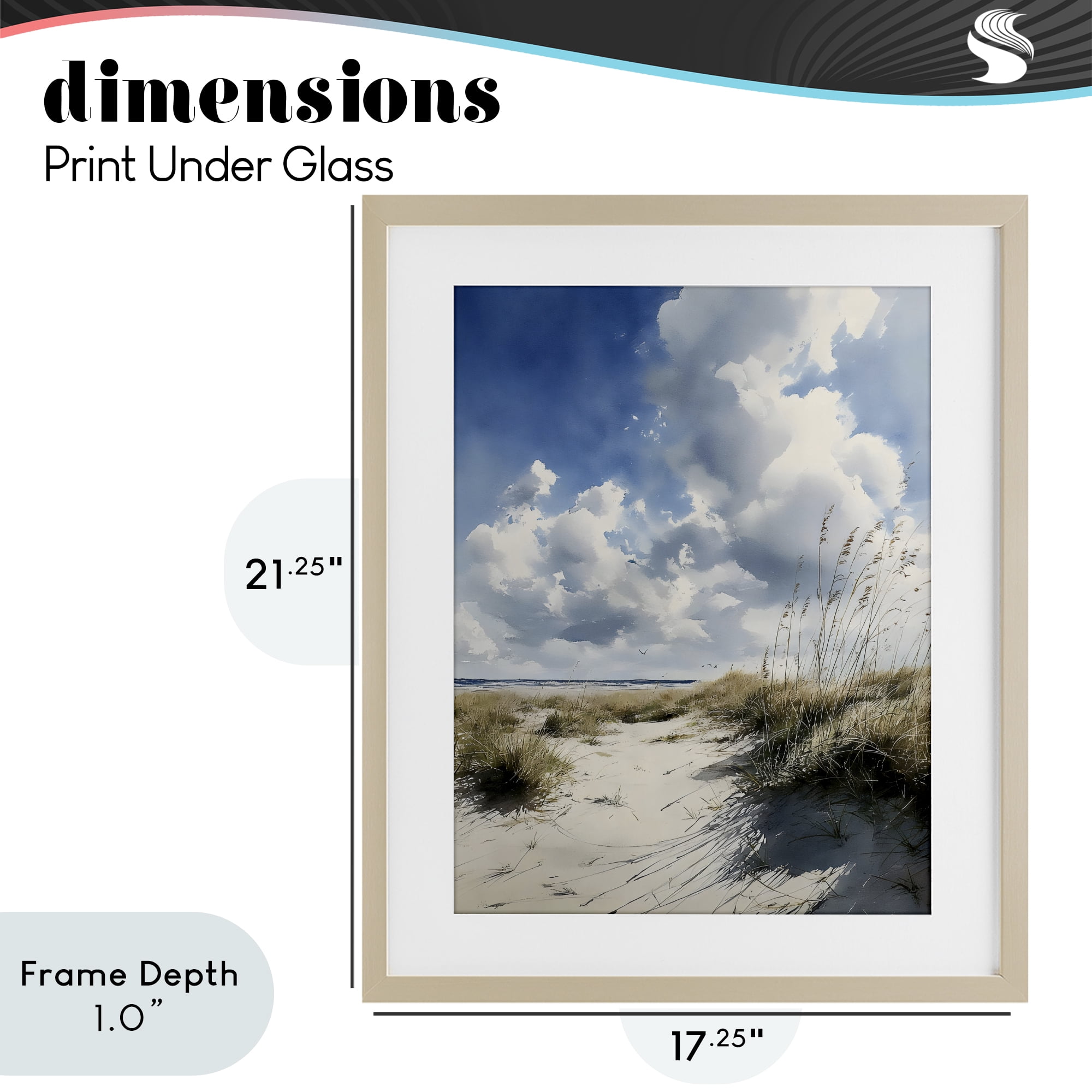 Stupell Industries Dunes In The Sunshine Birch Framed Print Under Glass, design by Franklyn Gregory