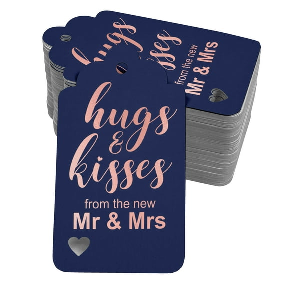 Inkdotpot Pack Of 100 Hugs And Kisses From The New Wedding Favor Paper Tags Craft Real Rose Gold Foil Hang Tags