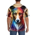 thumbnail image 3 of Kdxio Men's Hawaiian Shirt for Men Short Sleeve Shirt Colorful Art Dog Summer Casual Holiday Beach Button Down T-Shirts, 3 of 5