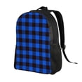 thumbnail image 2 of Haiem Buffalo Plaid Blue Black Backpack - Stylish and Durable 15-inch Laptop Backpack with Waterproof Oxford Fabric, 2 of 8