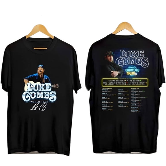 2026 Luke Combs My Kinda Saturday Night Tour Merch T-Shirt – Unisex O-Neck Short Sleeve Fashion Tee, Casual Streetwear Top for Fans Support Outfit