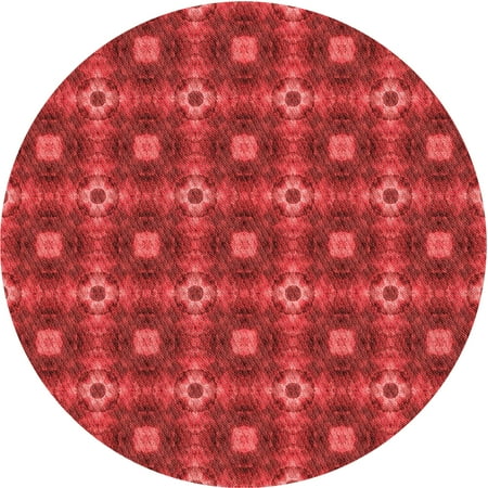 

Ahgly Company Indoor Round Patterned Red Area Rugs 7 Round