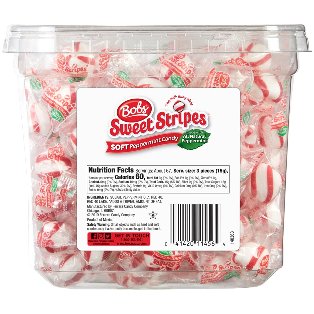 Peppermint Bobs Red & White Bobs Sweet Stripes Soft Candy 350 Count 1 Pack 61.73 Ounce 