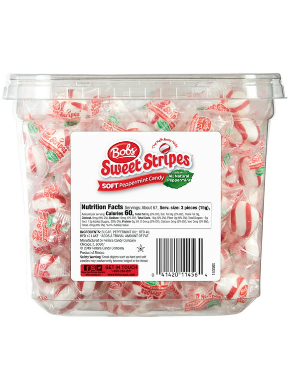Bob's Sweet Stripes Peppermint Candy, 34.5 oz (200 Count)