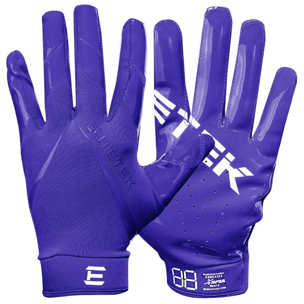 EliteTek RG14 Super Tight Fitting Football Gloves Youth & Adult