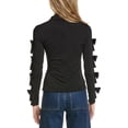 thumbnail image 2 of Gracia womens  Bow Sleeve Mock Neck Top, l, Black, 2 of 3