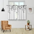 thumbnail image 2 of Floral Eucalyptus Kitchen Curtains - Grey Spring Watercolor Plant Leaves Botanical Tier Cafe Curtains for Bathroom Living RV Country Rod Pocket Window Drapes 36 Inch 2 Panels Set 28"x36", 2 of 5