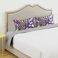 thumbnail image 3 of Yayeee Pillowcase Standard Size Set of 2 Satin Wrinkle Resistant Pillow Case, Purple Wavy Plaid, 3 of 7