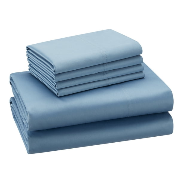 Hotel Style 1200 Thread Count Cotton Rich 6Piece Sheet Set, Blue Linen