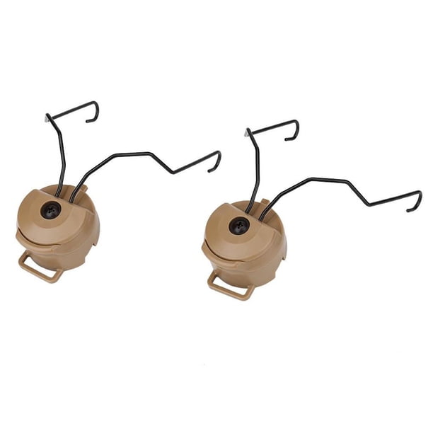 De Tácticas Para Soporte De Auriculares Tipo Sordin Para Juego De Adaptador De Riel De Casco Rápido (Bronceado) 1 Par Vogacara OD004257-00