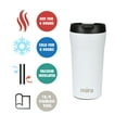 thumbnail image 4 of MIRA Stainless Steel Insulated Travel Car Mug | Spill Proof Flip Lid | Double Wall Vacuum Insulated Coffee & Tea Mug Keeps Hot or Cold | 12 oz (350 ml) | White, 4 of 6