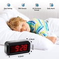 thumbnail image 4 of Timegyro Réveil Numérique à Piles avec Affichage LED pour Chambres, Longue Durée de Vie de la Pile pour 12 Mois, 3 Niveaux de Luminosité Réglables, 12/24 Heures, Répétition, Boîtier Noir avec Chiffres Rouges, 4 of 4