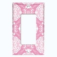 thumbnail image 5 of Metal Light Switch Plate Cover Mandala Pink White Floral Pattern Damask MDL076, 5 of 13