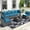 Patio Furniture Sets | Curry & Peacock Blue 7Pcs, variant on Patio Furniture 7Pcs Outdoor Patio Furniture Set, PE Rattan Wicker Sectional Modular Conversation Sofa Set with Thick Cushions & Glass Top Coffee Table, Perfect for Garden, Balcony, and Porch, Brown