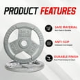 thumbnail image 3 of Signature Fitness 2-Grip Olympic Cast Iron Weight Plates, 2-Inch Hole, 2.5LB–45LB, Black with Silver Lettering, 3 of 7