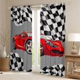 thumbnail image 2 of Manfei Red Sports Cars Kitchen Curtains,Classic Racing Print Black Out Curtains Pack of 2 (42x63 Each), 2 of 7