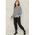 thumbnail image 4 of Black & White Stripe Terry Sweatshirt, 4 of 6