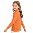 thumbnail image 4 of Girls School Uniform Long Sleeve Polo Shirt Kids Collared Golf Pique Polo Shirts Back to School Fall Clothes Orange,9-10 Years, 4 of 8