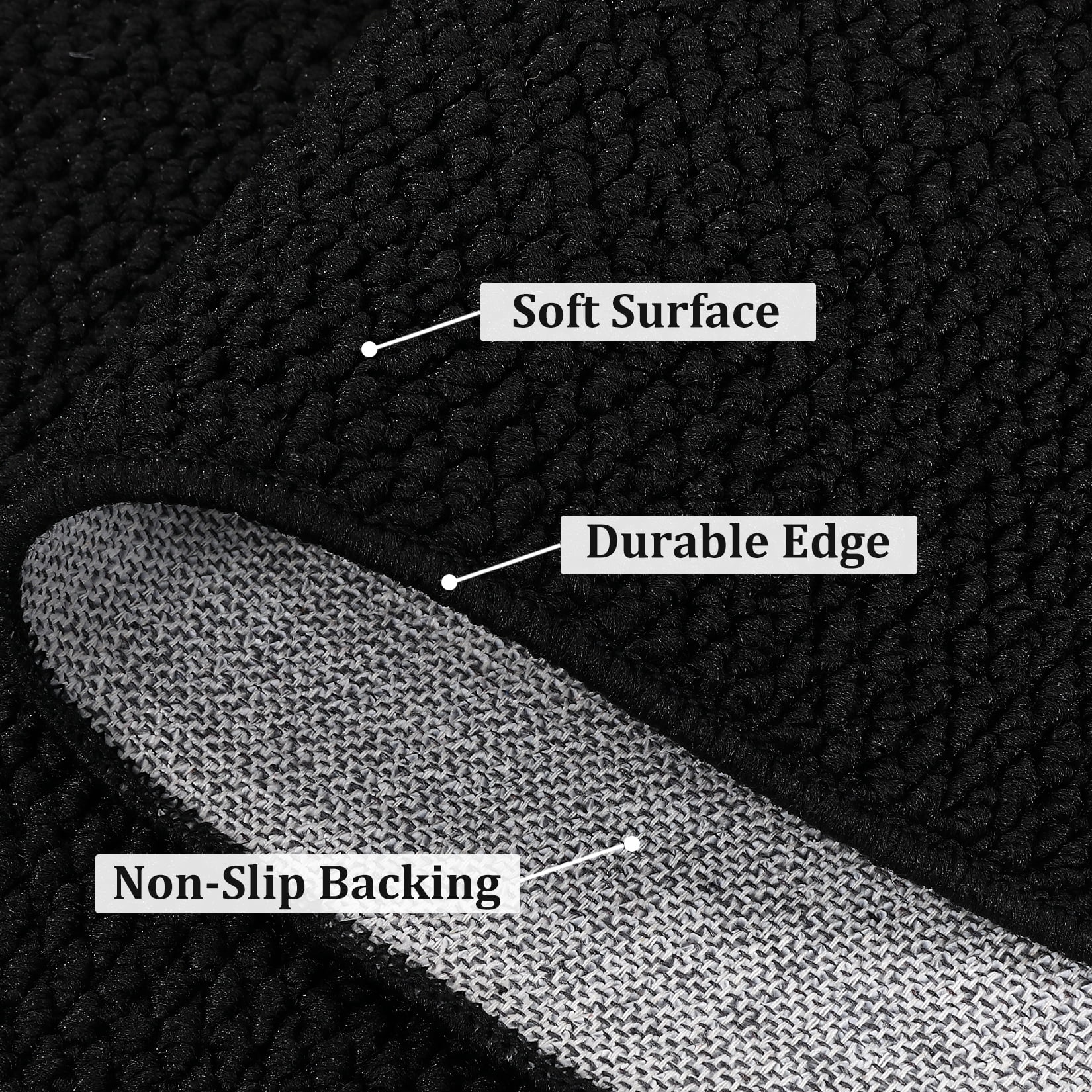 FairOnly 10'x13' Modern Area Rugs for Living Room Machine Washable Soft Non Shedding Textured Rugs for Bedroom Neutral Black Carpet