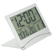 Domqga réveil, réveil de bureau compact électronique, calendrier pliable, horloge de minuterie de température pour voyage, horloge électronique