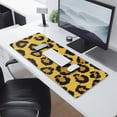 thumbnail image 2 of Long Mouse Pads for Desk,Yellow and Black Of Leopard Print Desk Mats on Top Of Desks, Desk Mouse Pad Extra Large with 3mm Non-Slip Base and Stitched Edge for Gaming,Office,Work,Home 31.5"x11.8", 2 of 6