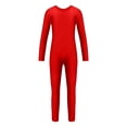 thumbnail image 4 of Likimi Toddler Girls Romper Long Sleeve Crew Neck Solid Color Stretchy Casual Soft Bodysuits Red Size 7-9 Years, 4 of 7