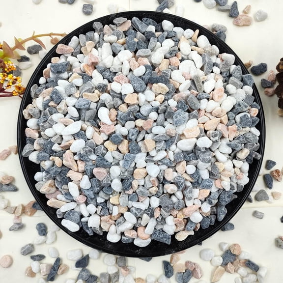 Succulent and Cactus Gravel Pebbles, Natural Decorative Polished Stones, River Rocks for Vases, Aquariums, Terrarium and Outdoor Gardening, Mixed Color