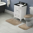 thumbnail image 2 of Garland Rug Traditional Washable Bath Rug Set, 3 Piece Set (21"x34" Bath Rug, Contour Rug, & Toilet Lid) Taupe, 2 of 6